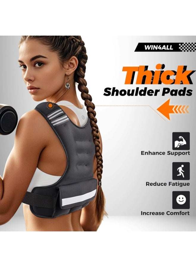 Arabest Weighted Vest Woman Adjustable Weights For Walking, 4-10lbs, Weighted Vest Woman with 6 Ironsand Weights, Weight Vest For Women/Men, Weight Vest For Walking, Strength Training, Running - Image 3